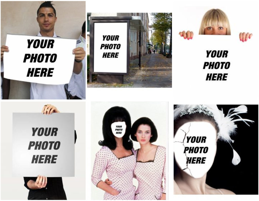 Create photomontages for adding your photo to a poster