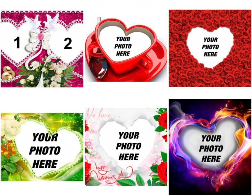 Decorate heart shaped photos