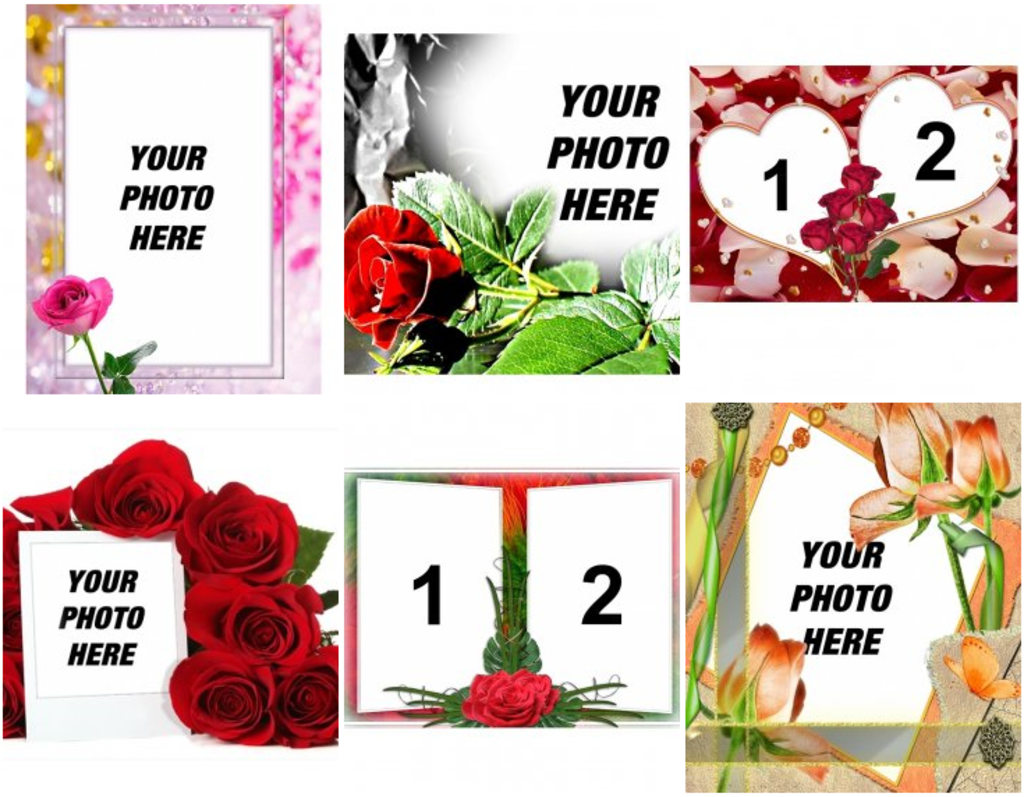 Photo frames with flowers and roses online