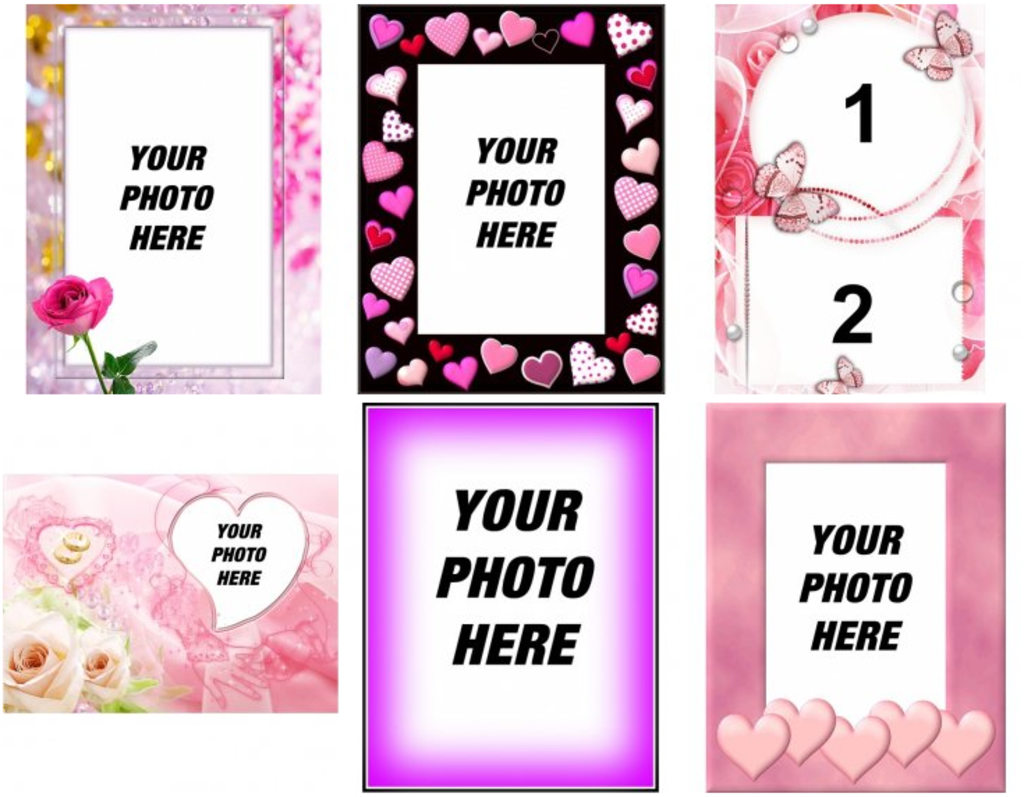 Effects and picture frames of pink color