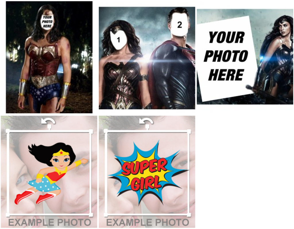 Free and editable effects with Wonder Woman for your photos