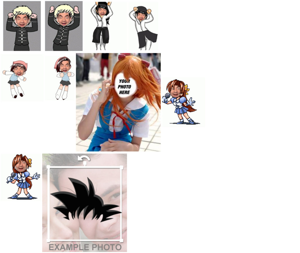 Gifs, stickers and photomontages of Japanese cartoons