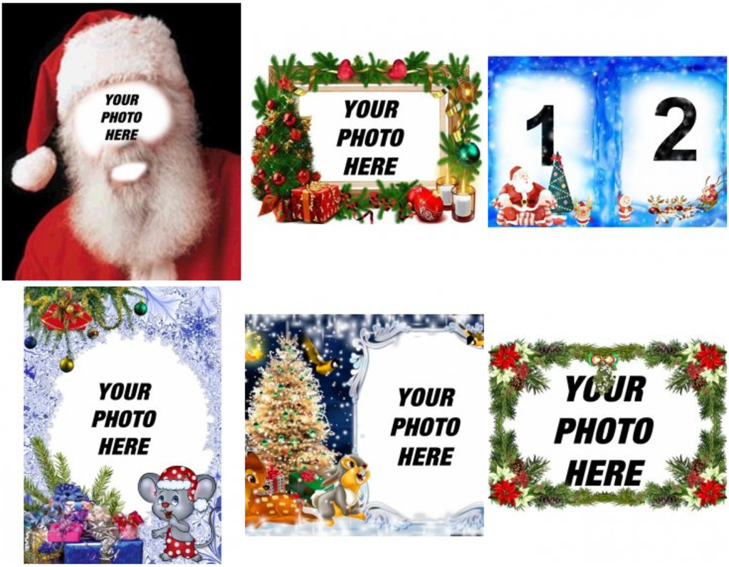 Montages of photos with Christmas reason