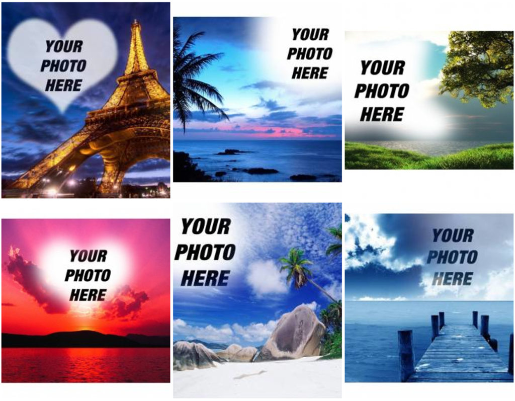 Montages of photos with sky background
