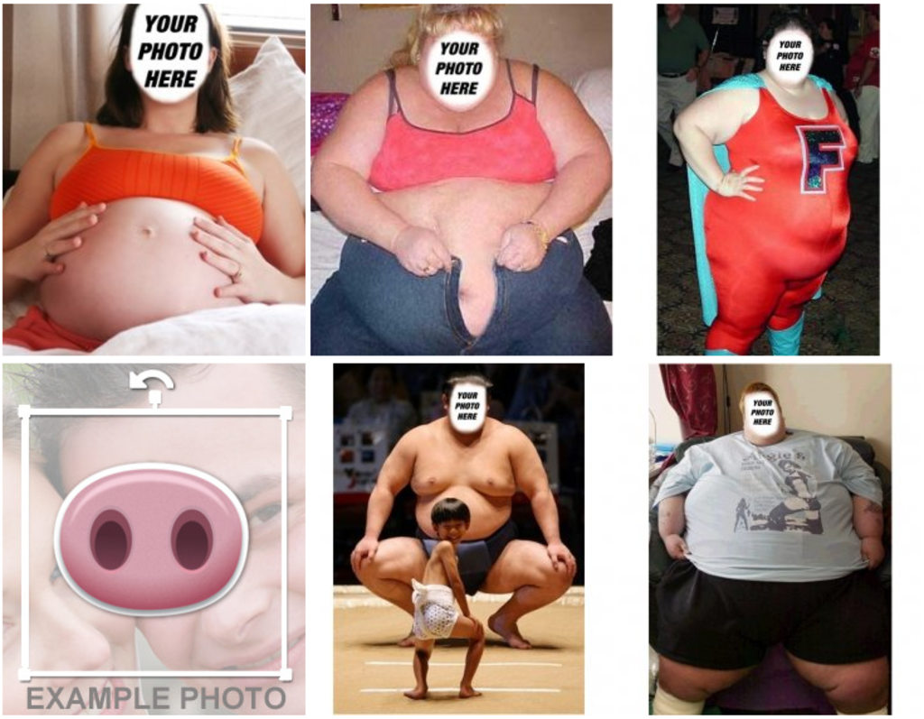 Photo montages with fat people photos