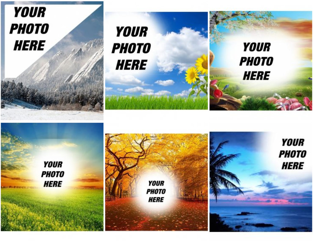 Photo montages with landscapes and nature