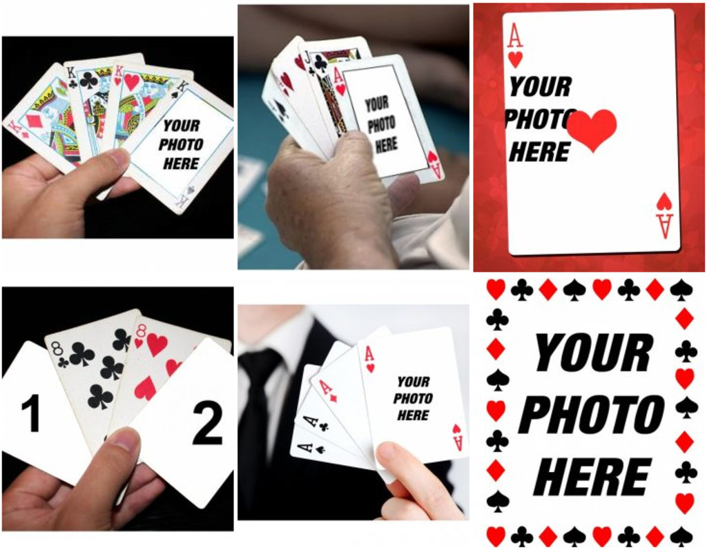 photomontages and frames of poker
