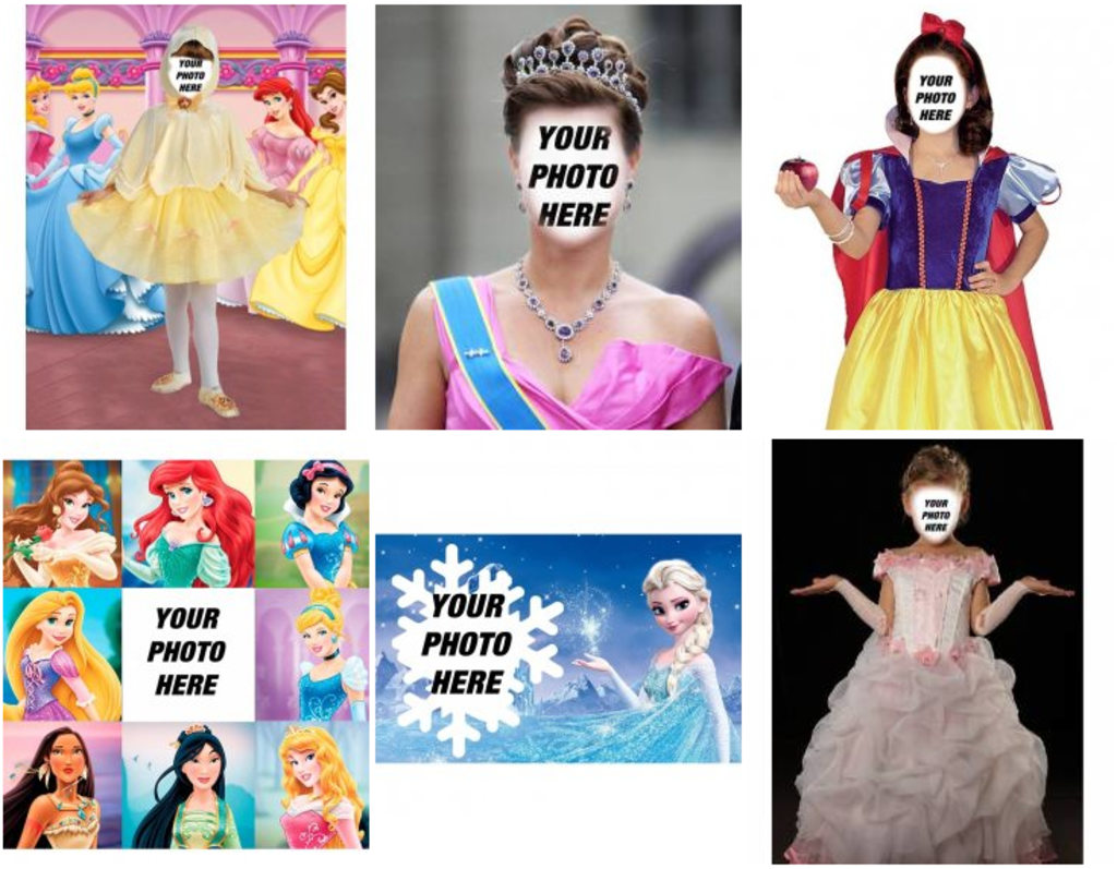 Photomontages and frames of princesses
