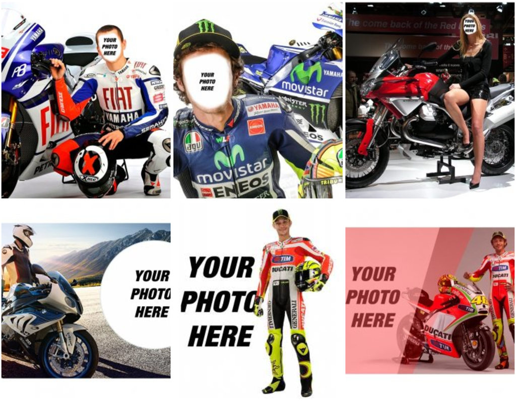 Photomontages to put your photo with competition bikes