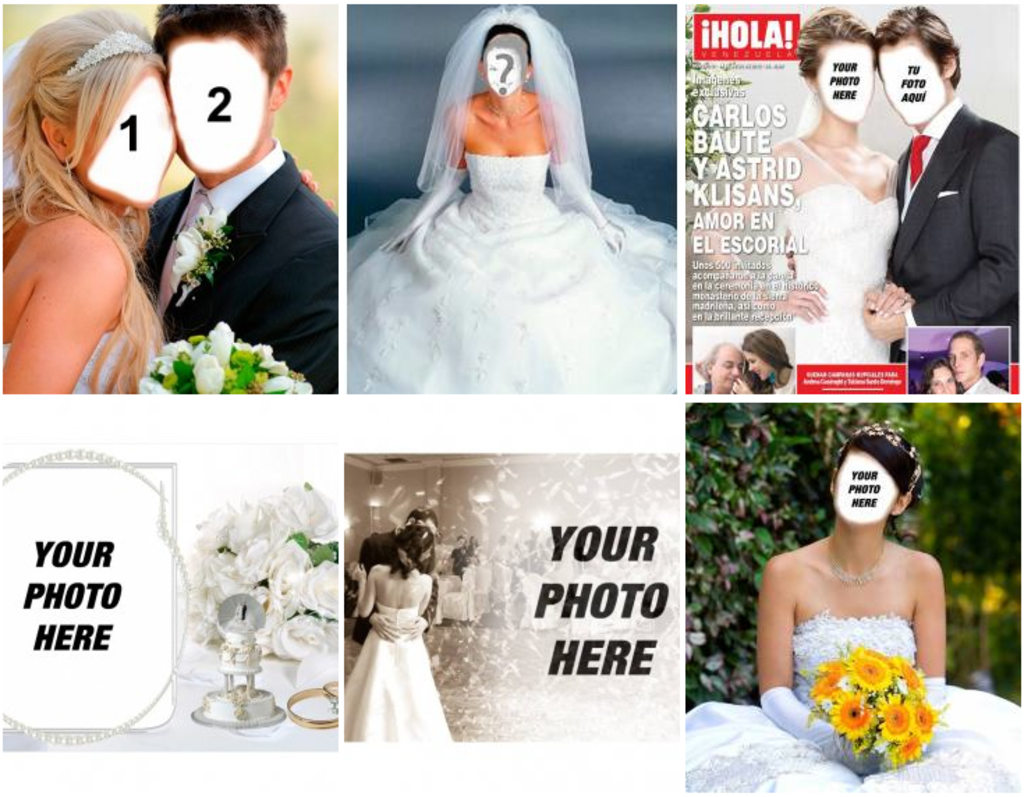 Photomontages of wedding dresses online