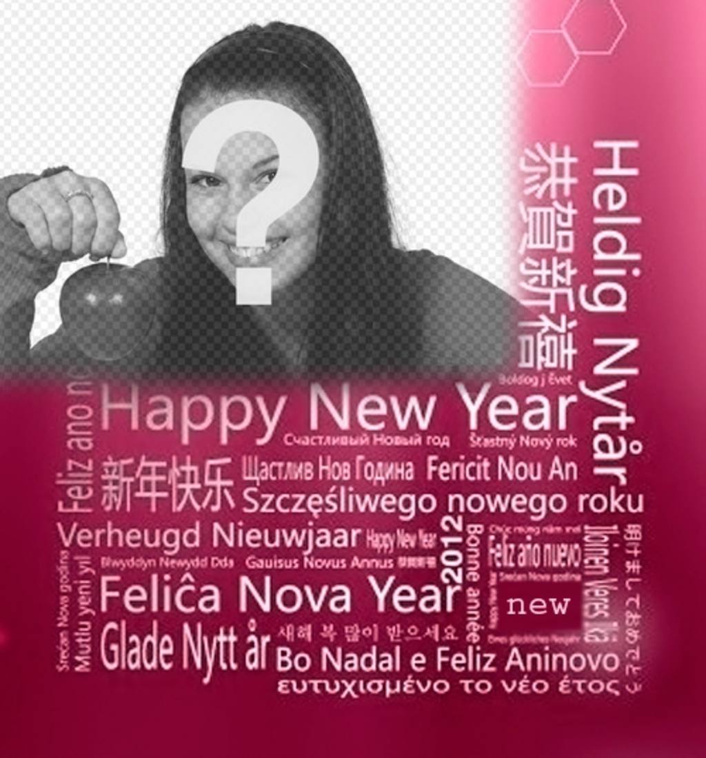 New Year greetings in different languages ​​to put your photo..