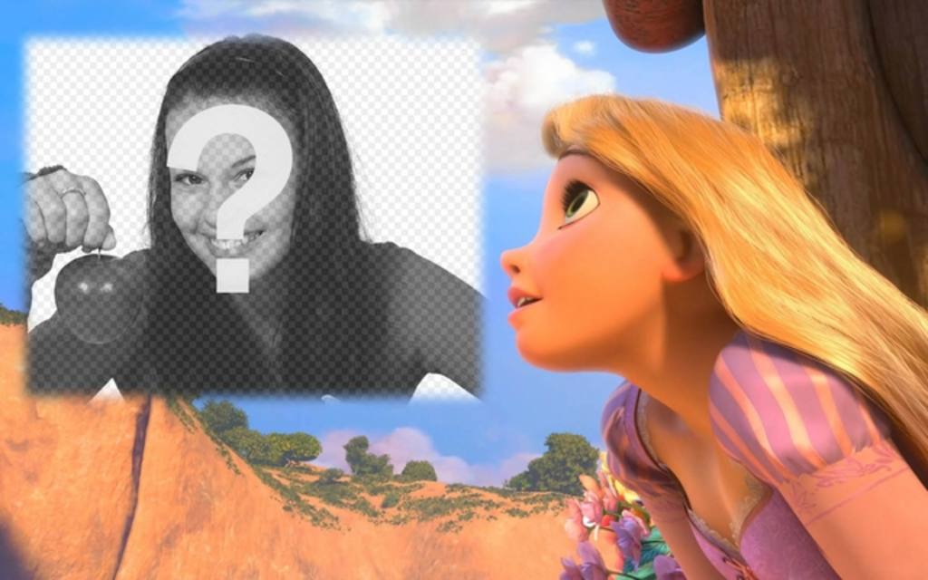 Photomontage with Princess Rapunzel Disney. ..