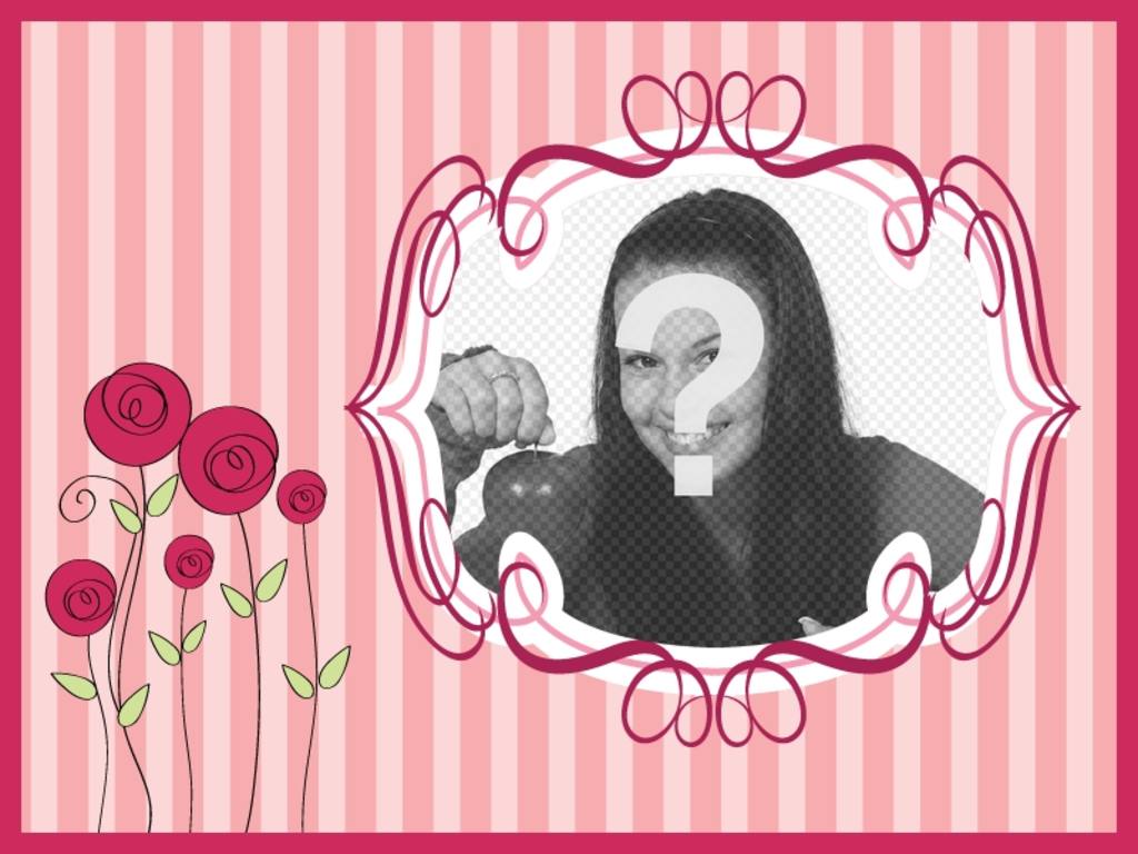 Mother's Day postcard with pink background with flowers to put your photo and text to congratulate..