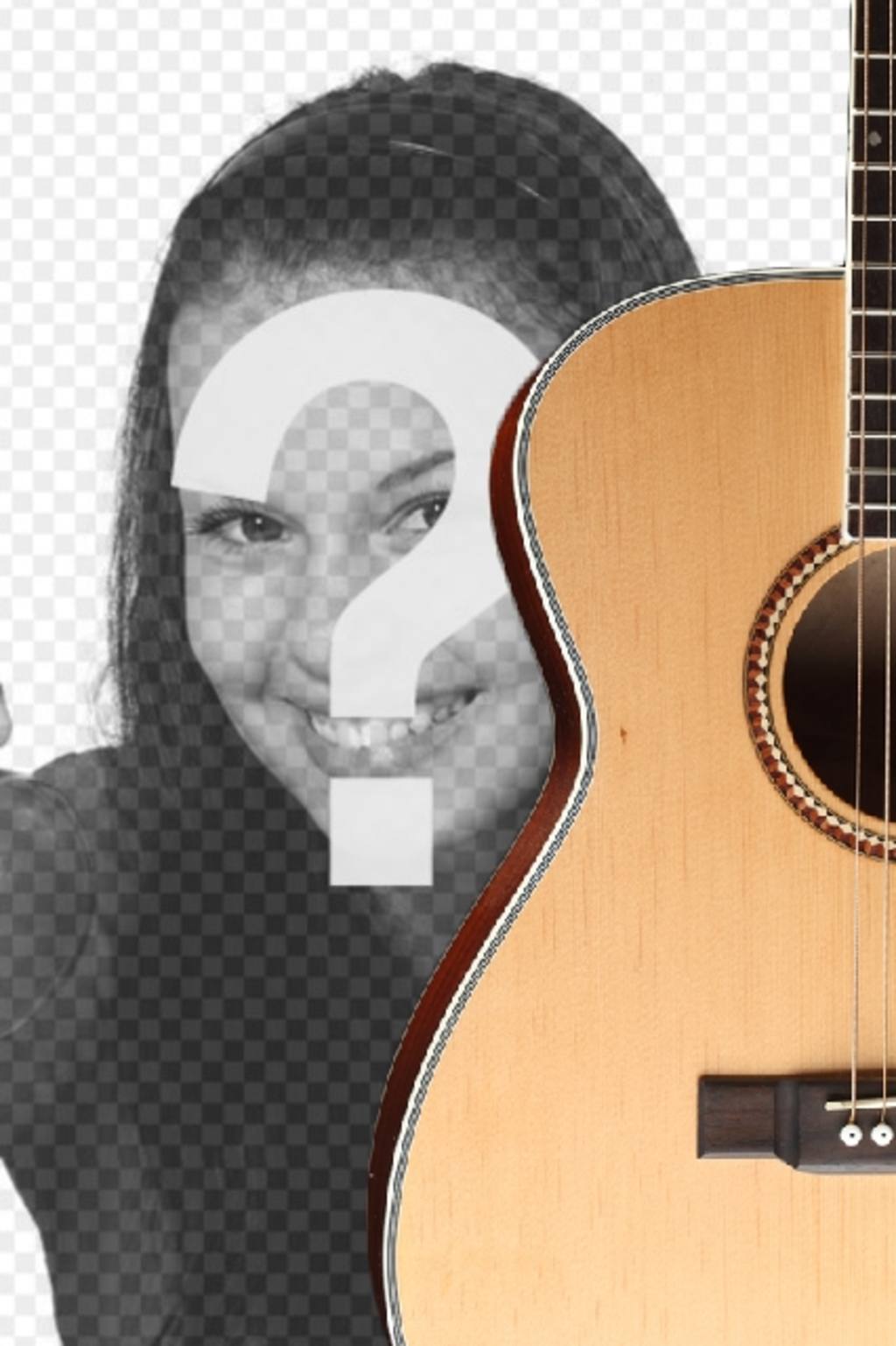 Photomontage to put a Spanish guitar in a photo and add text..