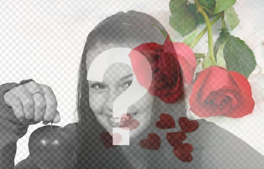 Photomontage of love with red roses and hearts to overlay on your photos with your loved..