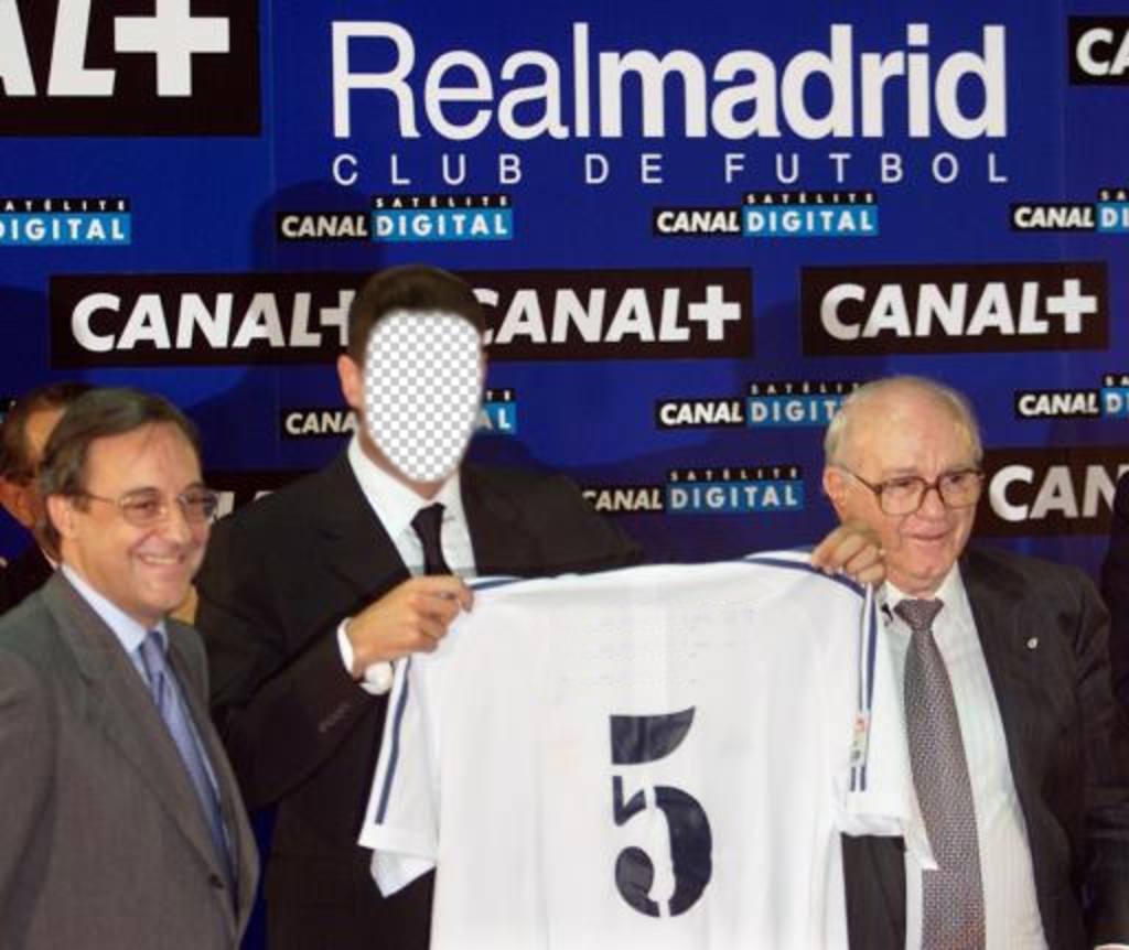 Photo montage of Zinedine Yazid Zidane, the day of his move to Real Madrid ..