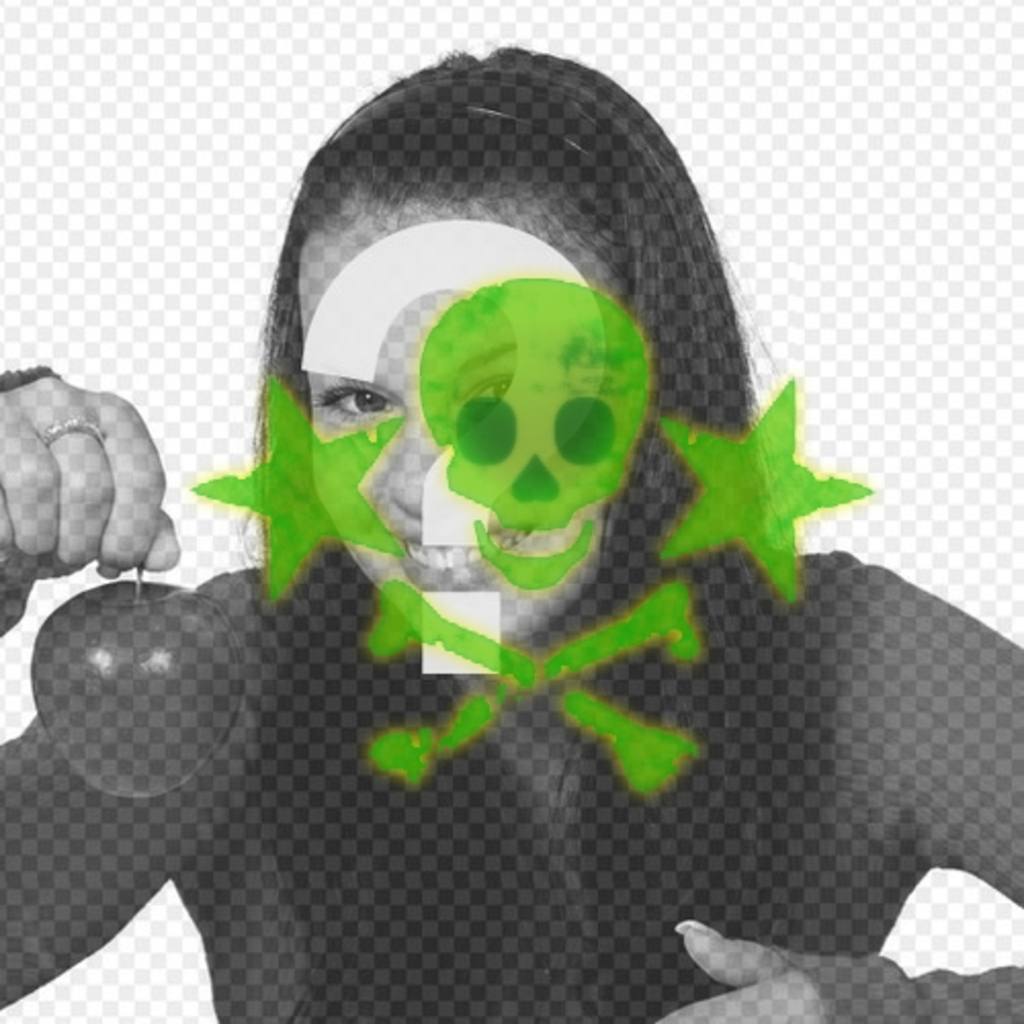 Customize your avatar of facebook adding a green skull ..