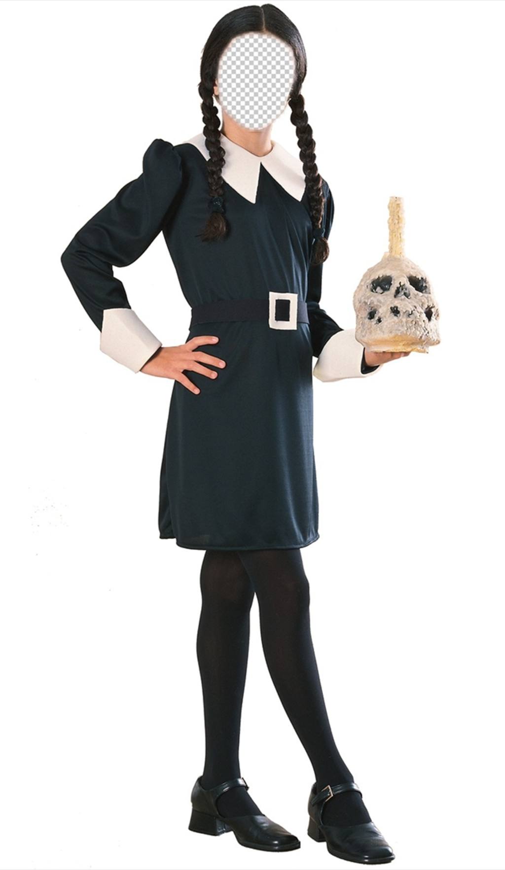 Create a terrifying photomontage with this photograph of Wednesday Addams ..