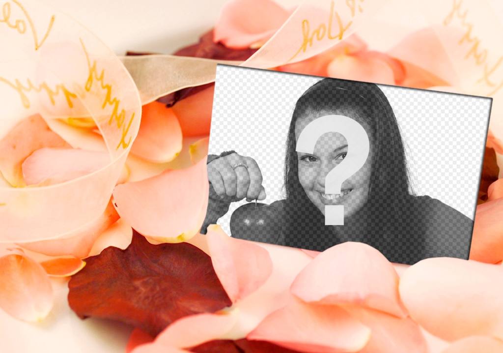 Love photo effect to put a picture in a postcard amid rose petals. Very..