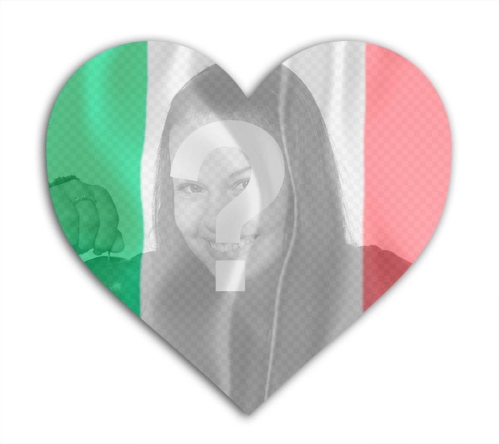 Photo effect of the Italian flag heart shaped to put your photo. ..