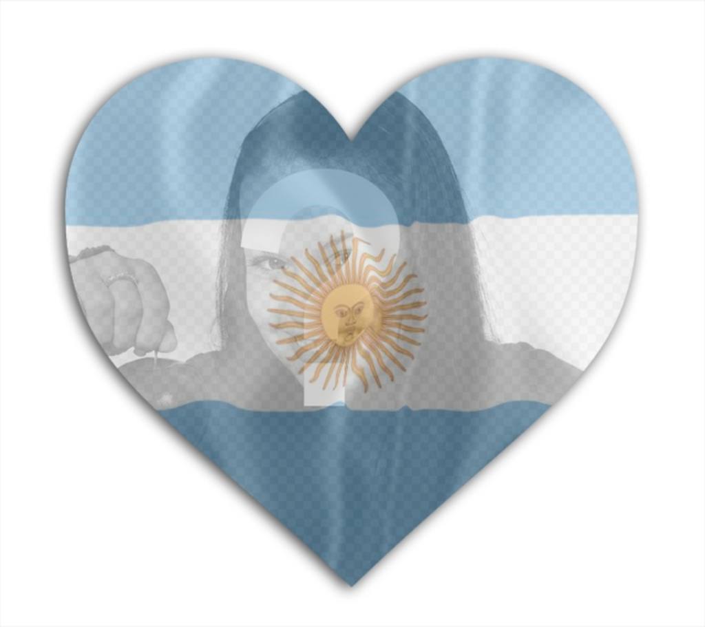 Add your image with the flag of Argentina in the shape of a heart in the background.  ..