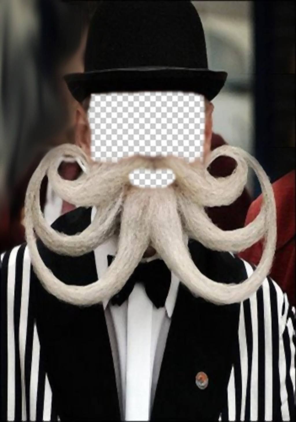 Put on you an original octopus-shaped beard with this photomontage ..