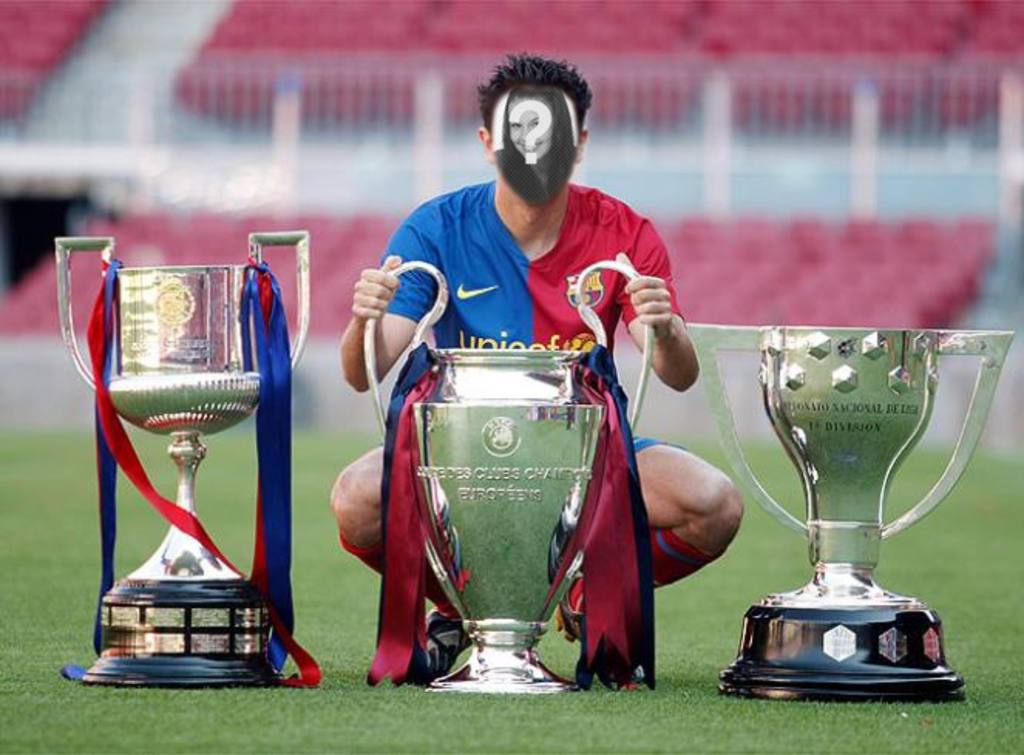 Photomontage and make your photo with the triplet, Cup and Champions League FC Barcelona's..