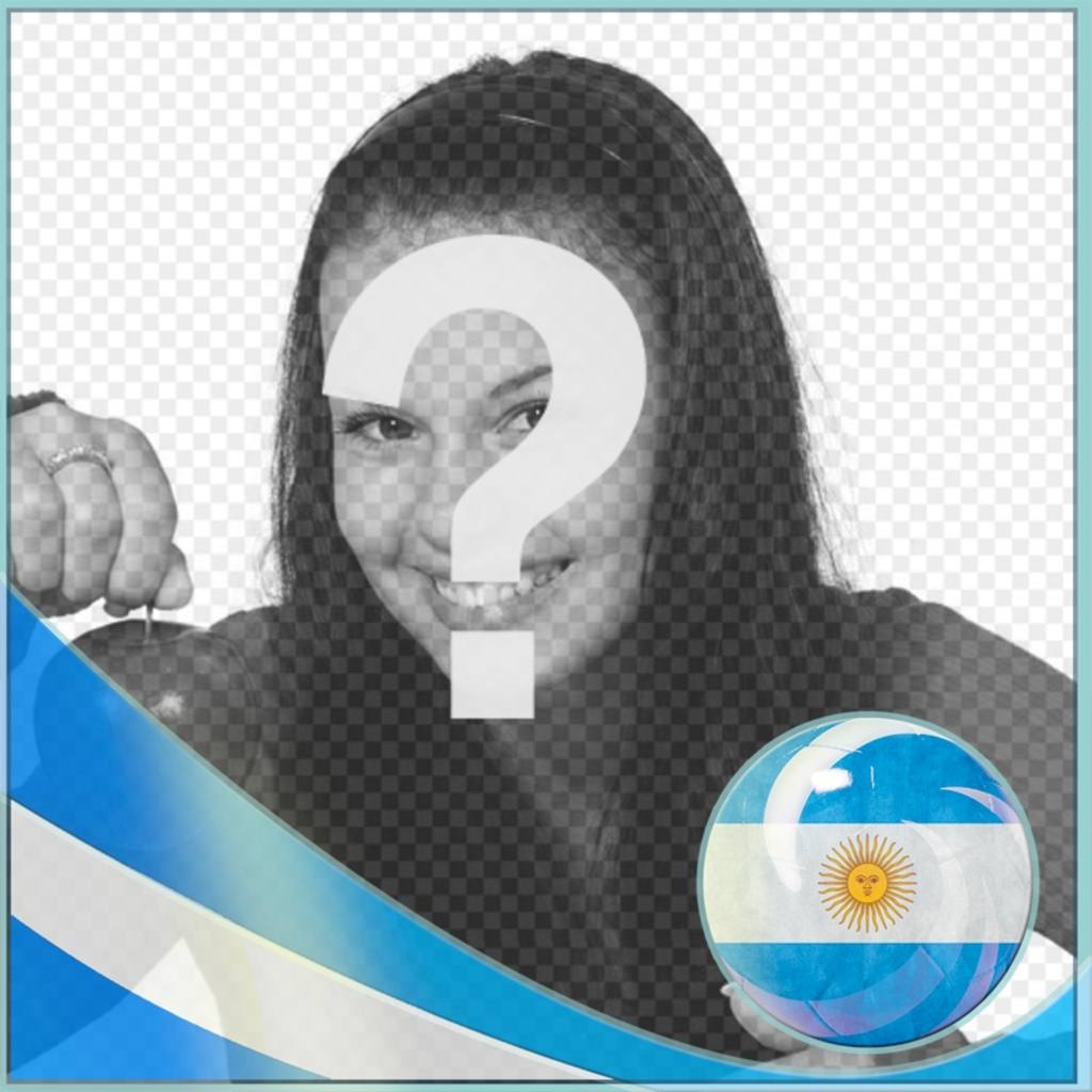Frame of photos with the flag of Argentina to put a photo of you.  ..