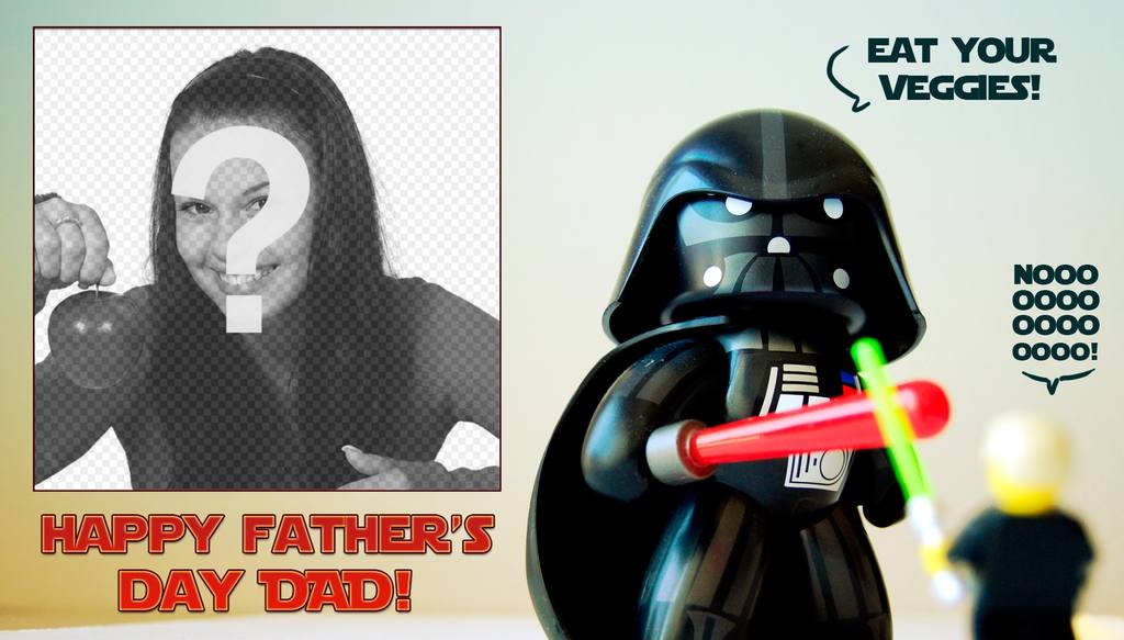 Congratulate Fathers Day with this funny Star Wars greeting card. ..