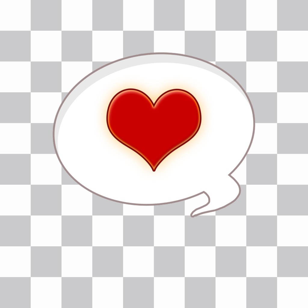 Sticker of a heart popping up of a comic baloon. ..