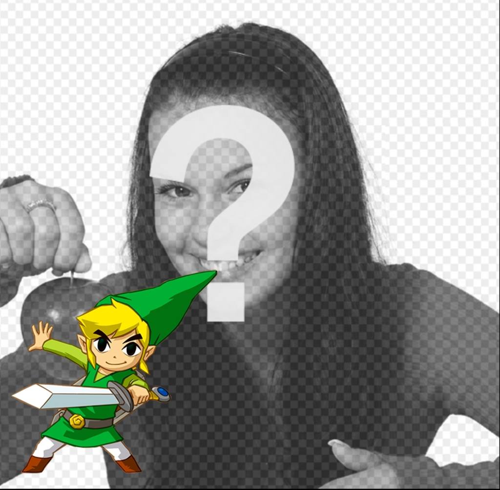 Profile template with Link from Zelda Saga wielding a sword. ..