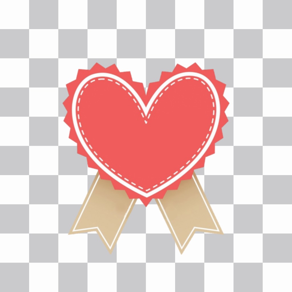 Sticker of a simple heart with dotted trim on edge. ..
