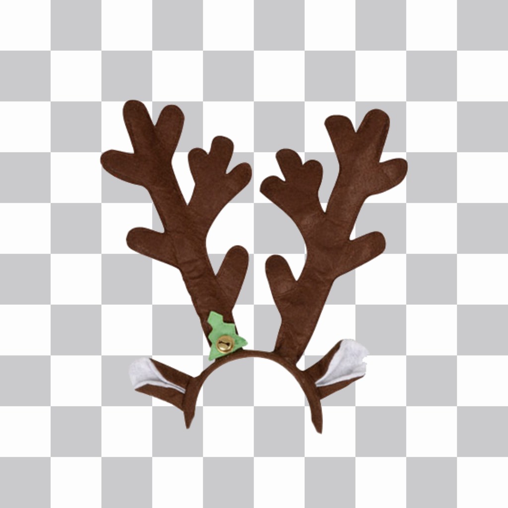 Sticker of a reindeer cap with antlers and ears. ..
