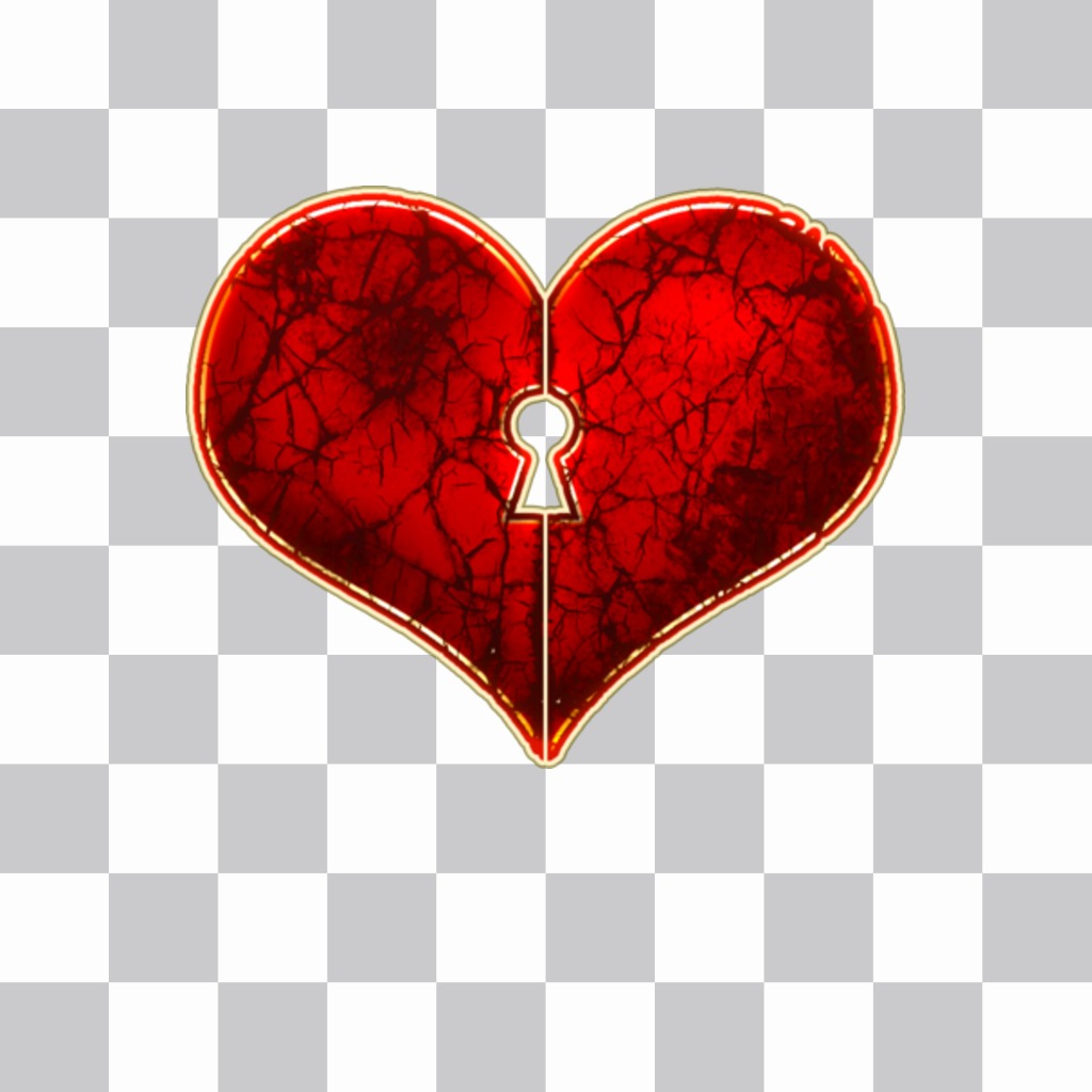 Sticker of a heart-shaped lock. ..