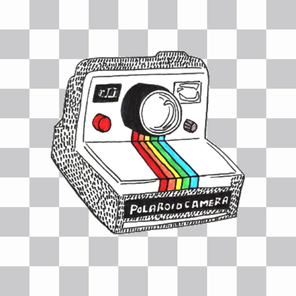 Sticker with a picture of a polaroid ..