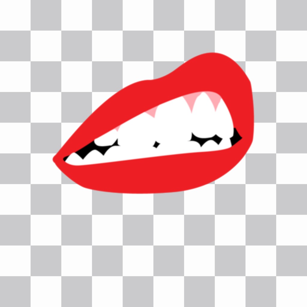Sticker of a sexy woman's mouth with lipstick ..