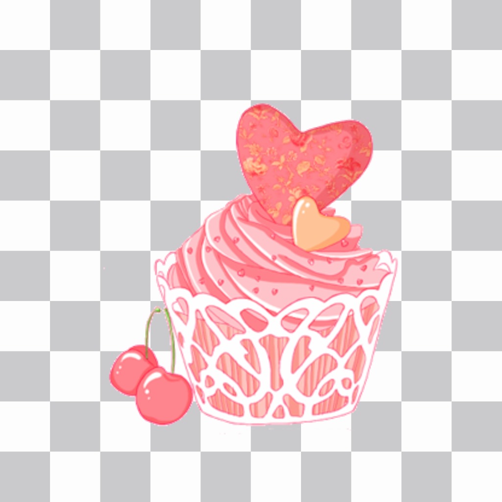 Sticker of a pretty pink cupcake ..