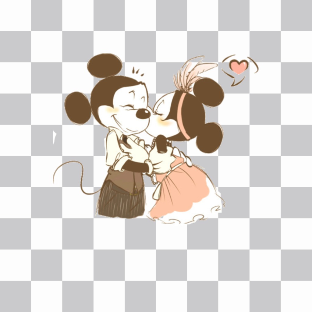 Sticker with a picture of Mikey and Minnie Mouse ..