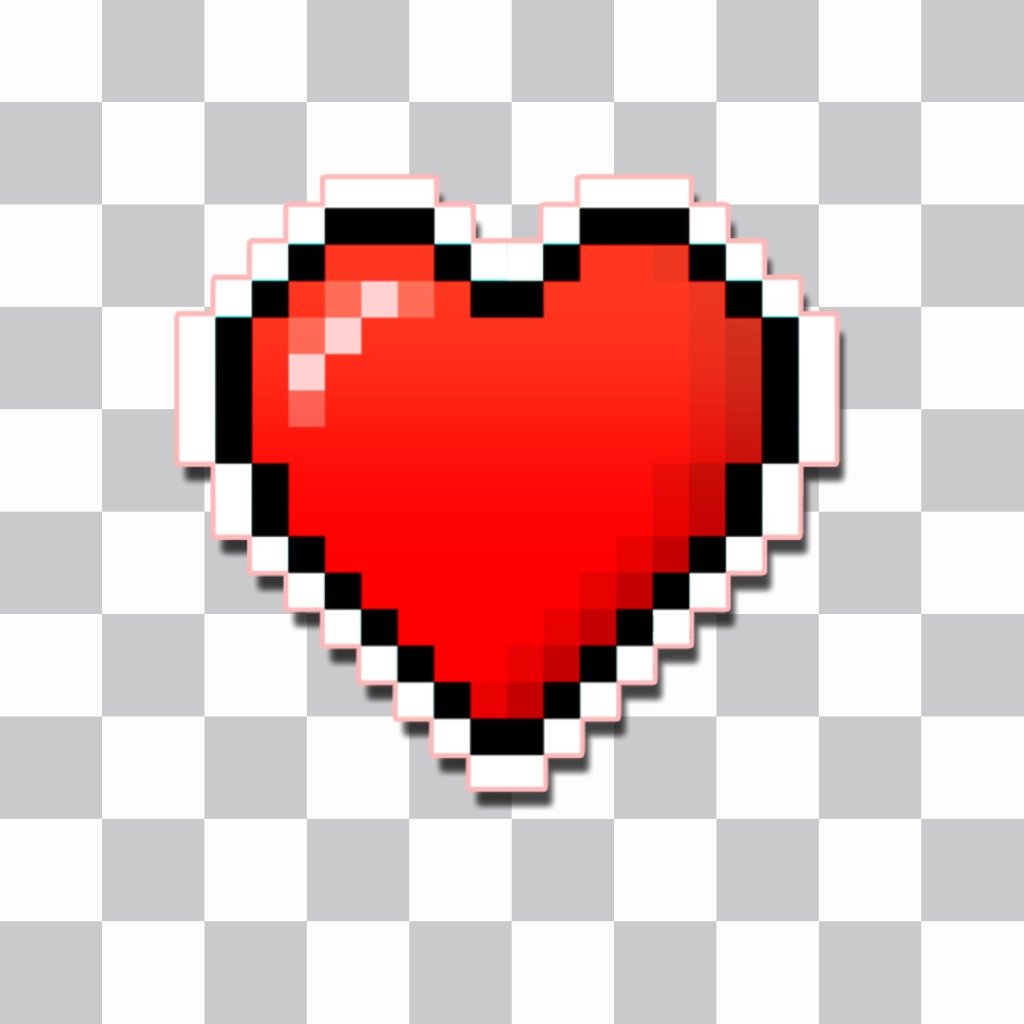 A heart sticker pixelated ..