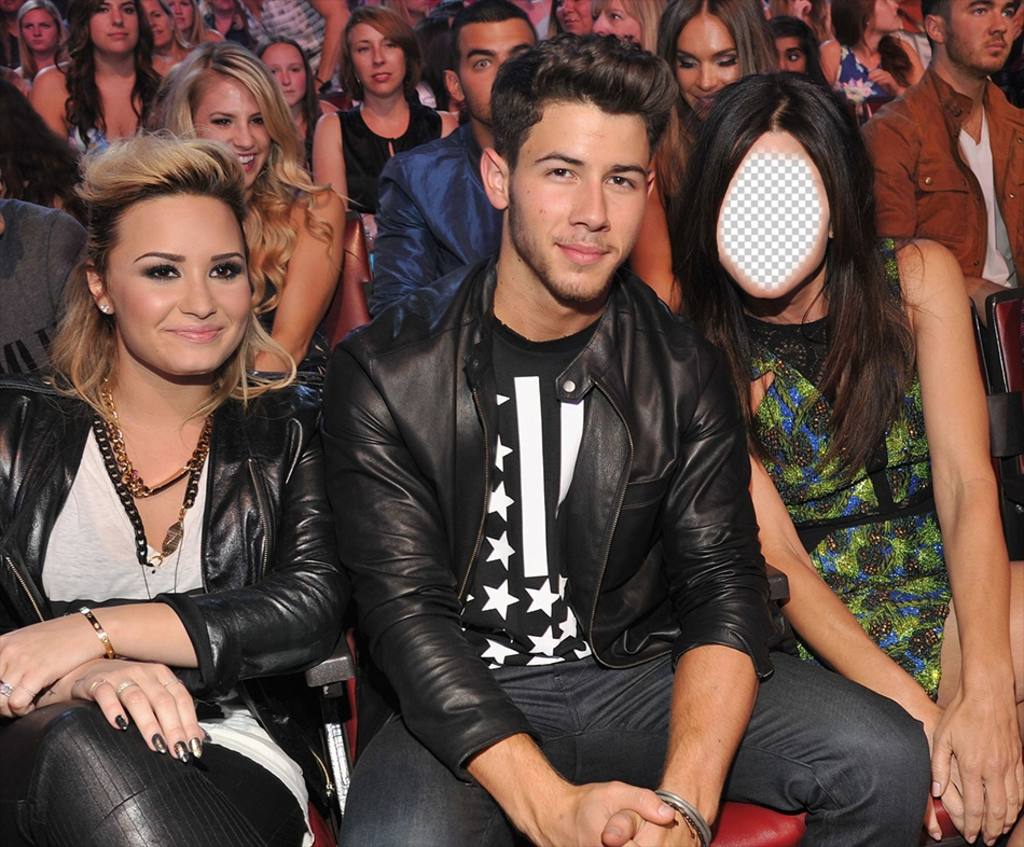 Photomontage to pose with Joe Jonas and Demi Lovato. ..