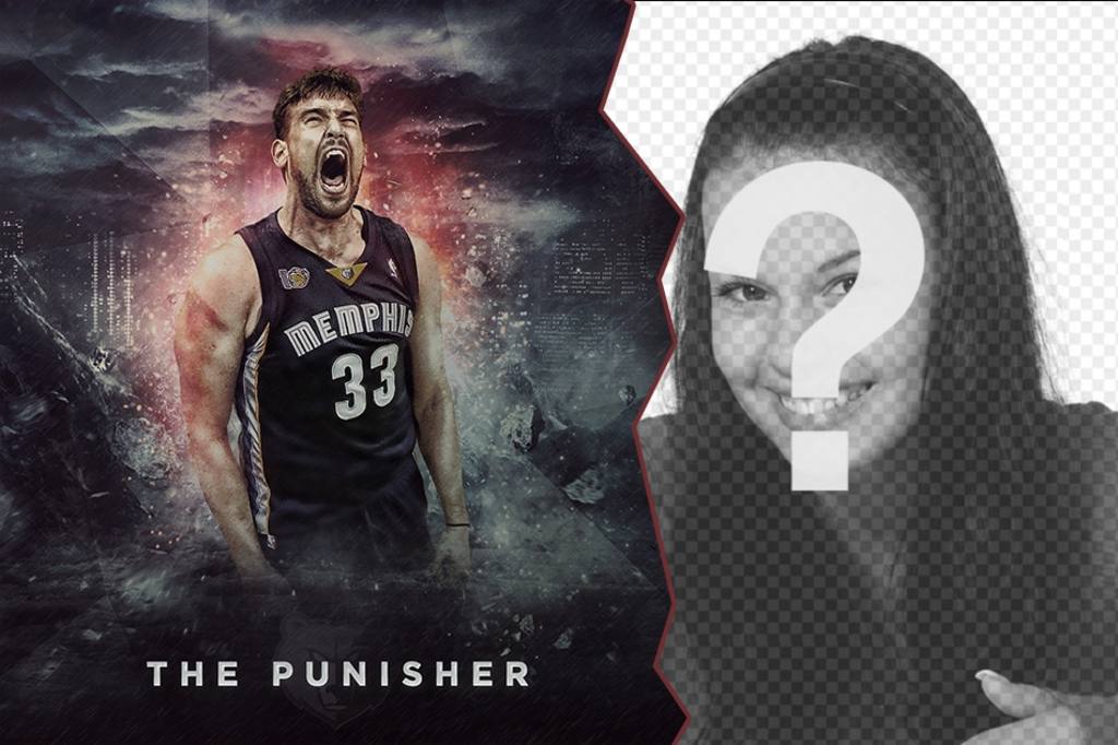 Online photomontage of basketball player Marc Gasol. ..