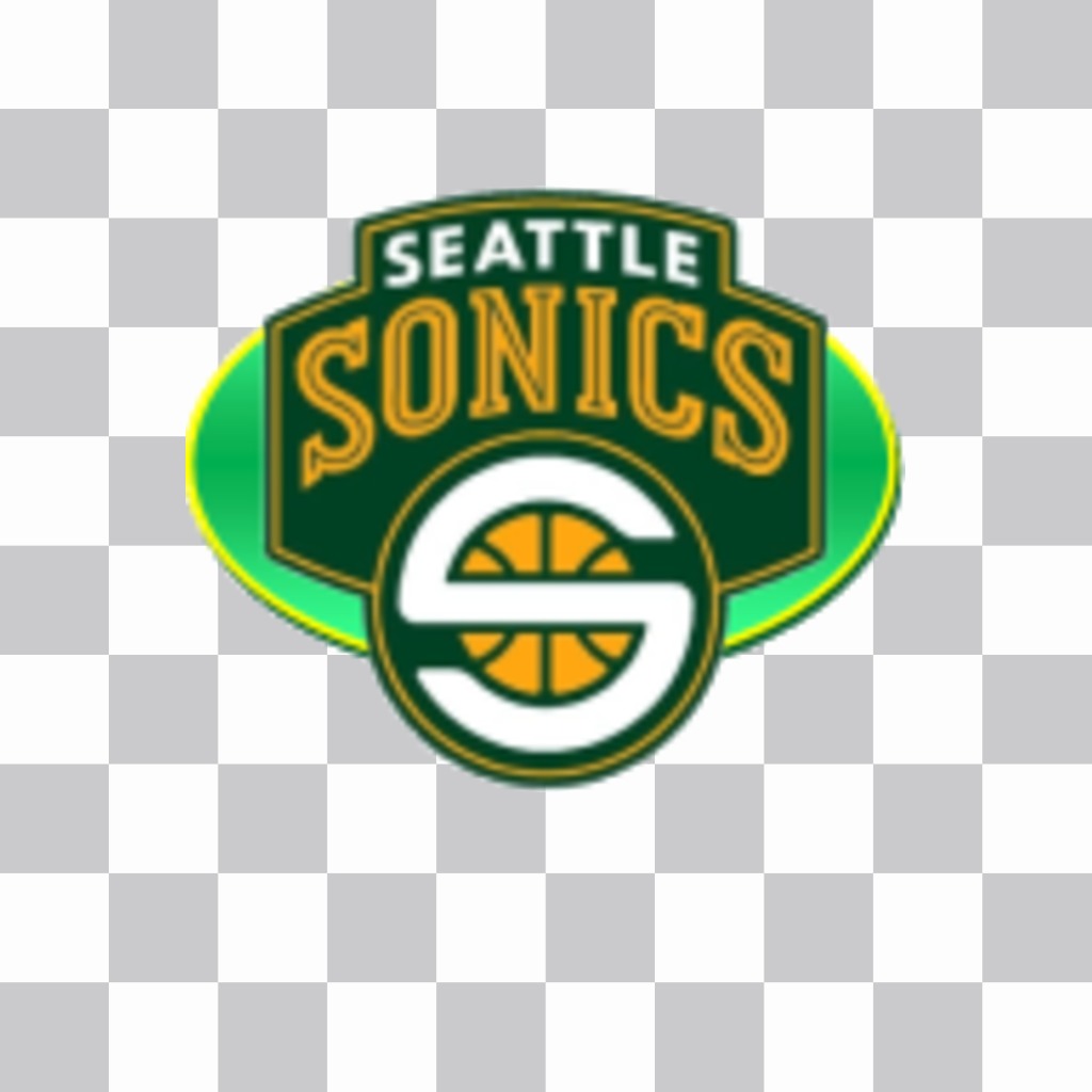Sticker with the logo of the Seattle SuperSonics. ..