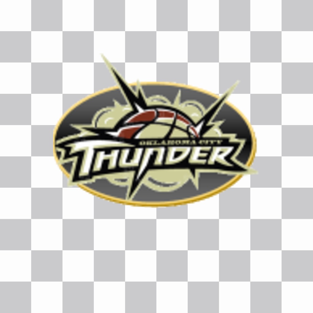 Sticker with the logo of the Oklahoma City Thunder. ..