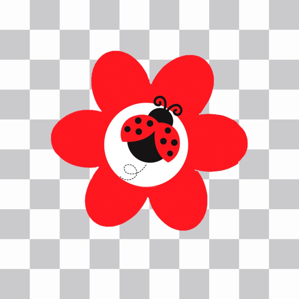 Sticker of a red ladybug. ..