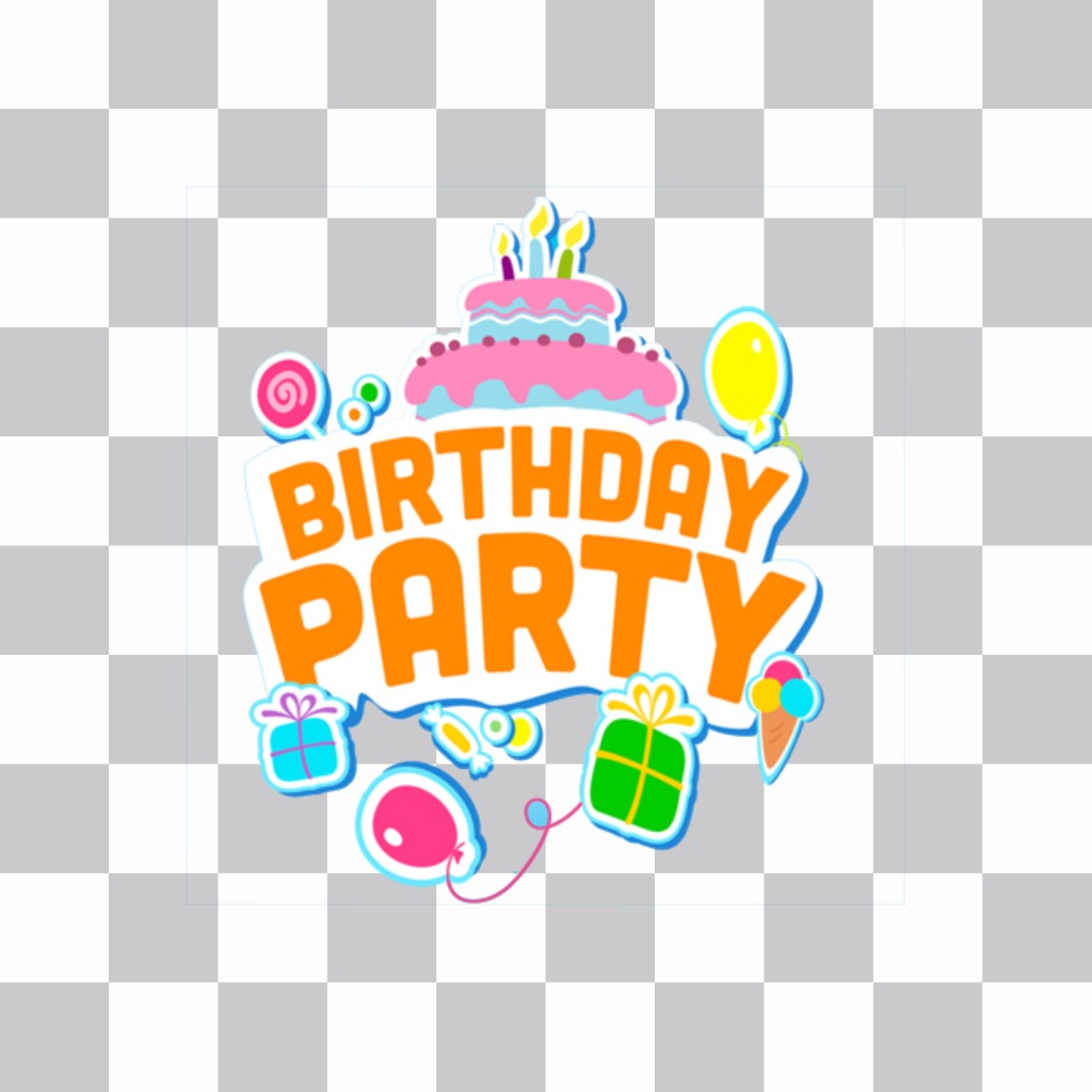 Sticker for a birthday party ..