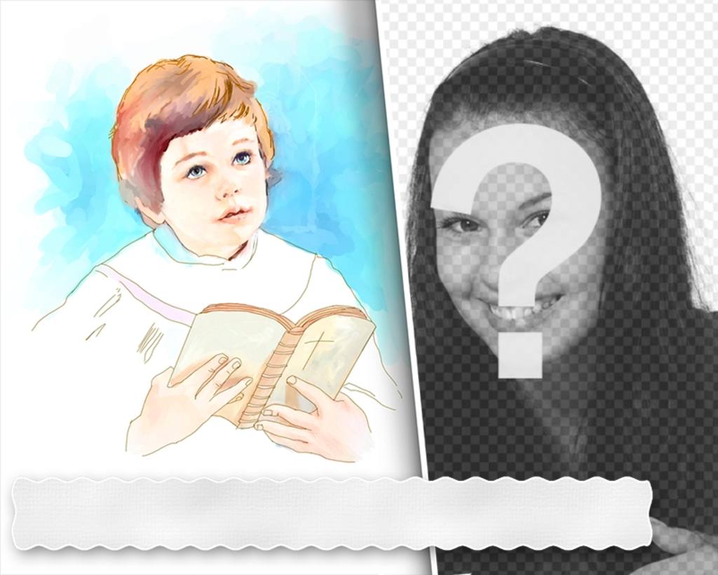 Communion photo background with a watercolor drawing ..