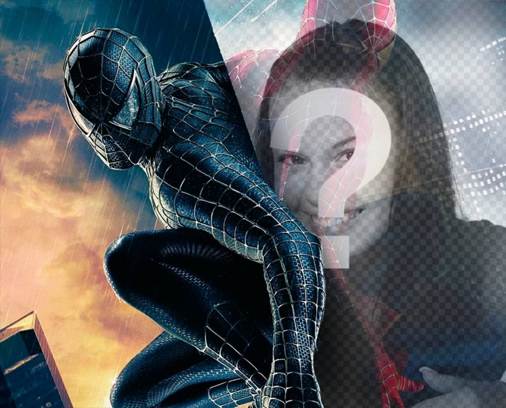 Photomontage to put your photo in the reflection of Spiderman ..