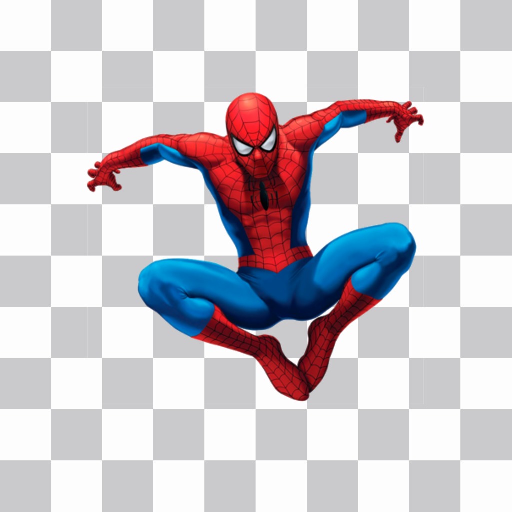 Spiderman sticker jumping to insert into your photo ..