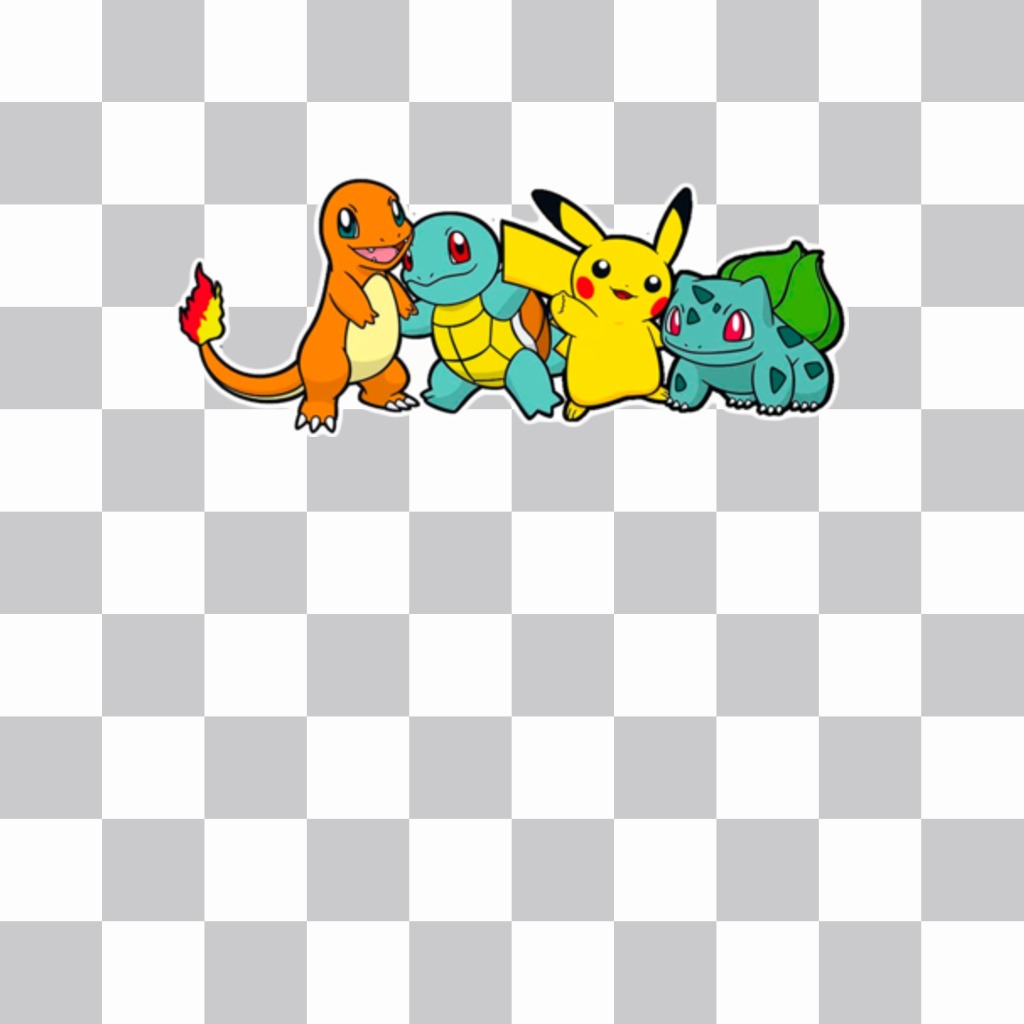 Sticker with four Pokemons of the first generation ..