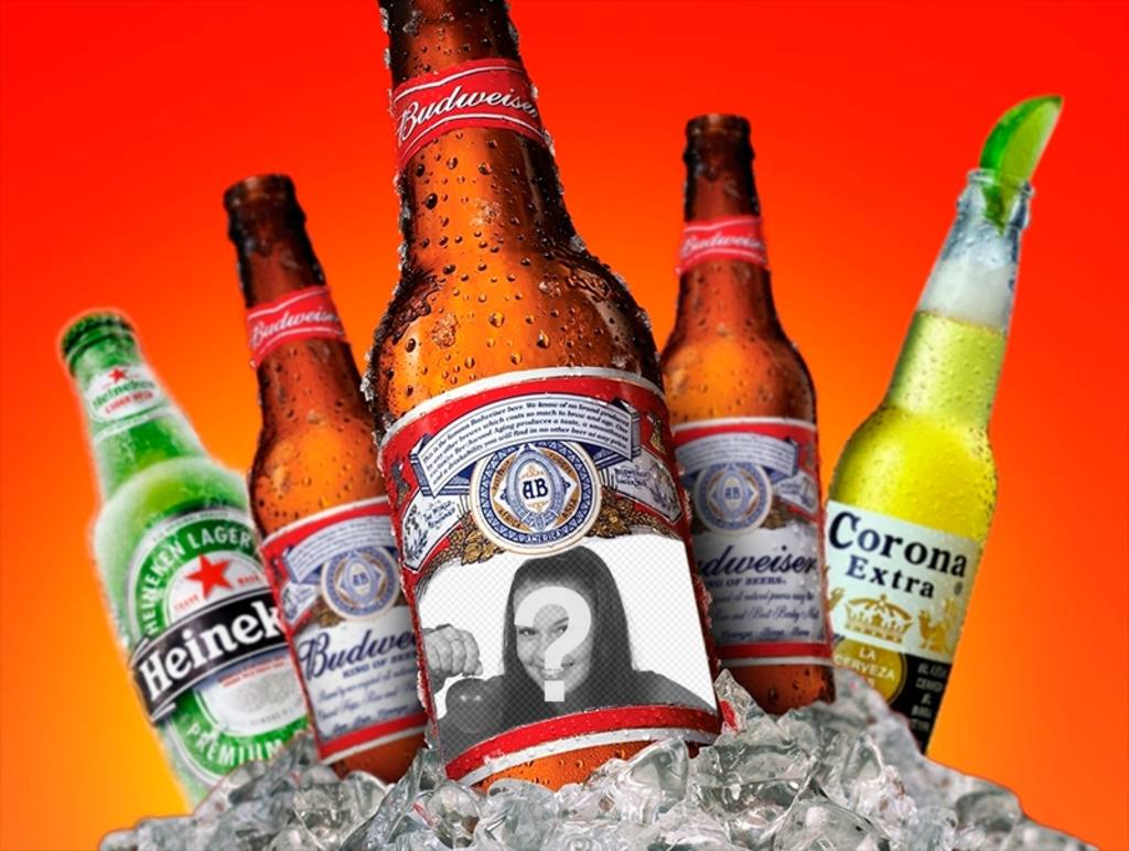 Photomontage to put your photo on a beer  ..